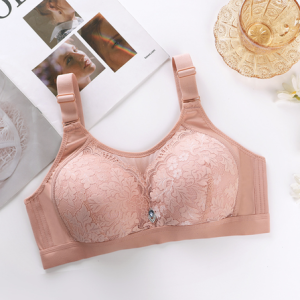 Plain Lace Adjusted-Straps Breathable Casual Bra & Bralette, Lingeries, color:Cameo|size:44/100B, Noracora
