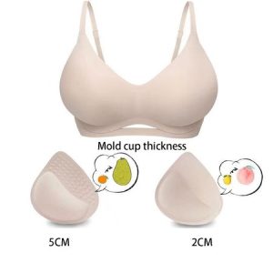 Breathable Comfortable Hollow Detachable Cup Seamless  Bra & Bralette, Lingeries, color:Apricot|size:XL, Noracora