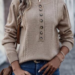 Crew Neck Yarn/Wool Yarn Casual Sweater, Sweaters, color:Gray|size:XXL, Noracora