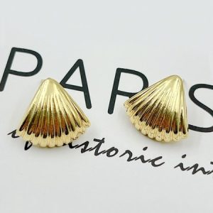 Metal Shell Earrings, Earring, color:Golden|size:One-size, Noracora
