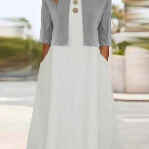 Loose Plain Crew Neck Casual Two-Piece Set, Sets, color:White|size:XXL, Noracora