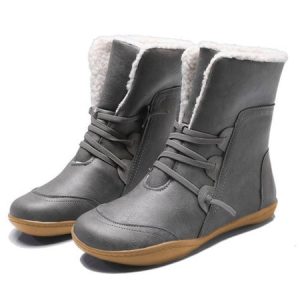 Retro Cuffed Casual Round Toe Short Boots, Boots, color:Gray|size:43, Noracora