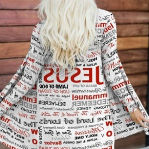 Casual V Neck Regular Fit Jersey Kimono, Kimono, color:White|size:4XL, Noracora