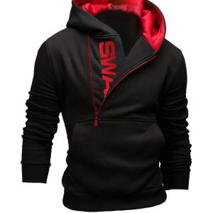 Men's Fashion Casual Letter Print Side Zip Hoodie, Hoodies&Sweatshirts, WAYRATES