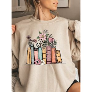 Wildflowers Book Sweatshirt, women tops,  COTOSEN