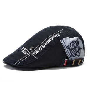 Colorblock Embroidery Outdoor Shade Casual Beret Sun Cap, Hats, WAYRATES