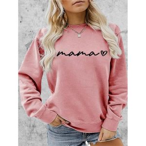 Women's Mama Graphic Print Comfortable Soft Sweatshirt Tops, women tops,  COTOSEN