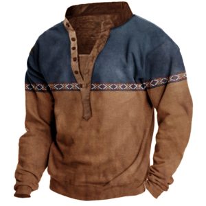 Aztec Men's Henley Sweatshirt, Tactical Sweatshirts & Hoodies,  COTOSEN