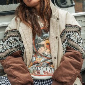 Women Vintage Winter Polar Fleece Jacket, women tops, COTOSEN