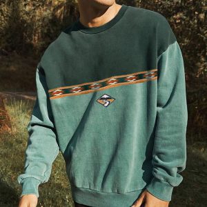 Men's Vintage Graphic Embroidered Crew Sweatshirt, Hoodies&Sweatshirts, WAYRATES