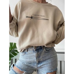 I AM NO MAN Printed Sweatshirt, women tops,  COTOSEN