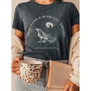 Edgar Allan Poe Dark Academia Shirt, women tops,  COTOSEN