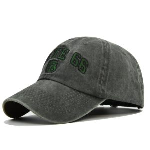 ROUTE 66 Embroidered Denim Washed Baseball Cap, Hats, WAYRATES