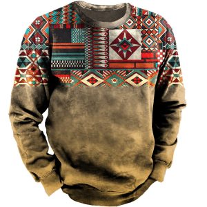 Men's Outdoor Western Ethnic Pattern Tactical Sweatshirt, Hoodies&Sweatshirts, WAYRATES