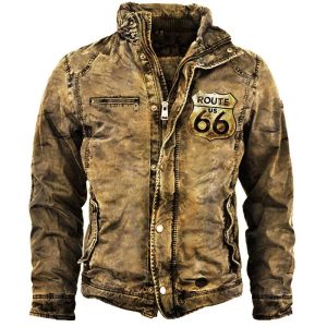 Men's Route 66 Retro Washed Warm Jacket, Jackets&Coats, WAYRATES