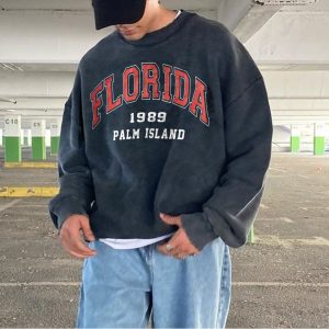 Retro Men's Florida Casual Print Sweatshirt, Hoodies&Sweatshirts, WAYRATES