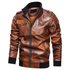 Men's Motorcycle PU Leather Jacket Retro Flight Jacket, Jackets&Coats, WAYRATES