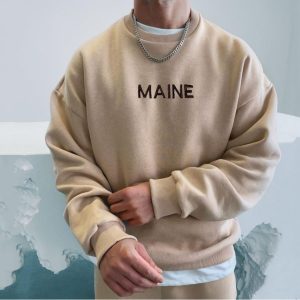 Retro Men's Casual Simple Maine Sweatshirt, Hoodies&Sweatshirts, WAYRATES