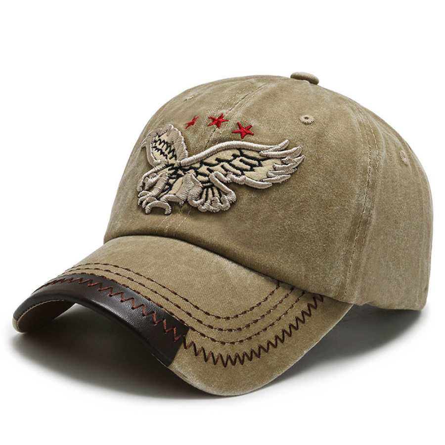 Freedom Eagle Retro Washed Embroidered Sun Hat, Hats, WAYRATES
