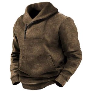 Men's Retro Outdoor Tactical Fleece Warm Half-Zip Sweatshirt, Tactical Sweatshirts & Hoodies,  COTOSEN