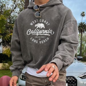 Men's Vintage Oversized "CALIFORNIA" Print Sweatshirt, Hoodies&Sweatshirts, WAYRATES
