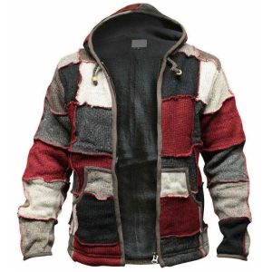 Zip Color Block Warm Hooded Cardigan, Cardigan, WAYRATES