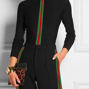 Turtleneck Tight Urban Color Block Long Sleeve T-Shirt, Tees, color:Black|size:XS, Stylewe