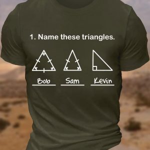 Men's Name These Triangles Funny Math Geometry Question Casual T-Shirt, T-shirts, Lilicloth.com