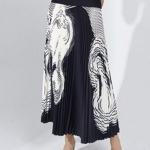 Daily Urban Striped Regular Fit Skirt, Skirts, color:Black|size:XXL, Stylewe