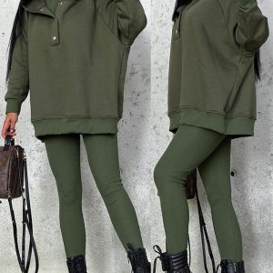 O-neck Tank Top & Pants Set With Hooded Coat, Two-piece Sets, chicme - Women's Fashion Online