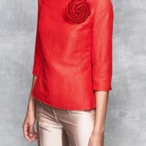 Urban Regular Fit Boat Neck Plain Shirt, Blouses and Shirts, color:Orange|size:XXL, Stylewe