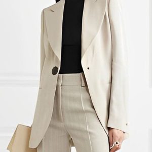 Urban Plain Lapel Collar Long Sleeve Blazer, Blazers, color:As Picture|size:XXL, Stylewe