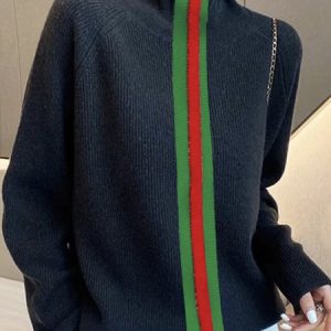 Long Sleeve Urban Color Block Turtleneck Sweater, Pullovers, color:Black|size:XXL, Stylewe