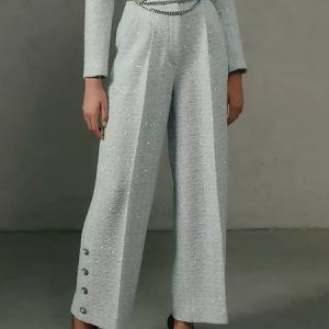 Regular Fit Plain Elegant Fashion Pants, Pants, color:As Picture|size:XXL, Stylewe