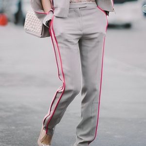 Color Block Regular Fit Urban Fashion Pants, Pants, color:Gray|size:XXL, Stylewe