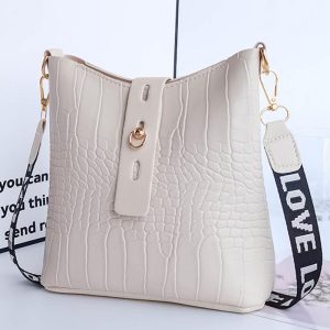 Crocodile Letter Tape Strap Crossbody Shoulder Bag, Bags, chicme - Women's Fashion Online