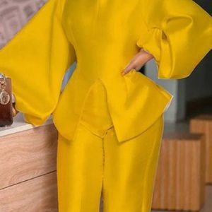 V Neck Loose Plain Urban Shirt, Blouses and Shirts, color:Yellow|size:XXL, Stylewe