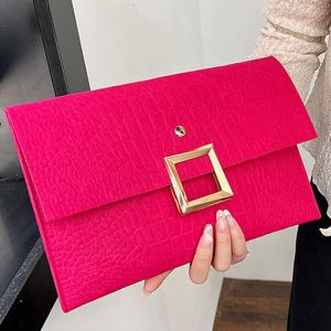 Crocodile Square Magnet Flap Clutch Bag, Bags, chicme - Women's Fashion Online