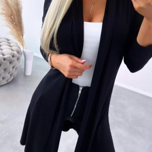 Open Front Long Sleeve Knit Cardigan, Sweaters & Cardigans, chicme - Women's Fashion Online