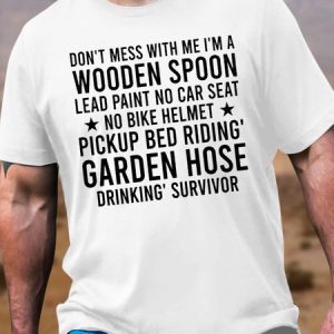 Women's Don't Mess With Me I'm A Wooden Spoon Crew Neck Casual T-Shirt, T-shirts, Lilicloth.com
