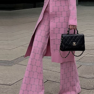 High Elasticity Urban Regular Fit Geometric Long Pants, Pants, color:Pink|size:XXL, Stylewe