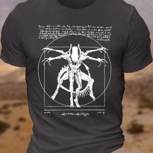 Women's Funny Casual Vintage Alien Letters Crew Neck T-Shirt, T-shirts, Lilicloth.com