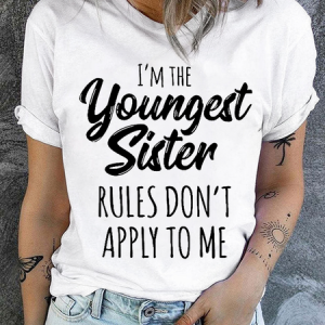 Womens Funny Sister Gift Old Sister Casual Cotton T-Shirt, T-shirts, Lilicloth.com