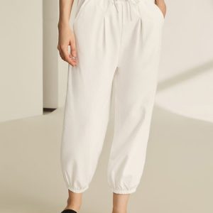 Casual Plain Long Pant, Pants, color:White|size:XXL, catalog Noracora shop