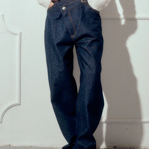 Urban Loose Heavyweight Denim Long Jeans Straight pants, Jeans, color:Denim Blue|size:XXL, Stylewe