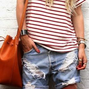 Casual personality washed retro loose denim shorts, Denim Shorts, color:Blue|size:4XL, Noracora