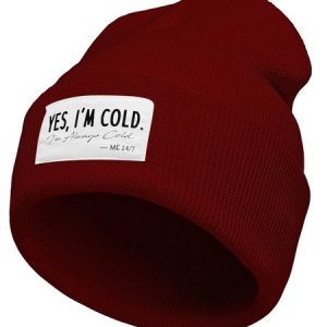Yes IвЂm Cold IвЂ™m Always Cold Text Letter Beanie Hat, Men's Accessories, Lilicloth.com