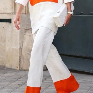 Daily  Color Block Fashion Wide Leg  Pants, Pants, color:Orange|size:XXL, Stylewe
