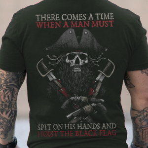Men's Hoist The Black Flag Cotton Crew Neck Casual T-Shirt, T-shirts, Lilicloth.com
