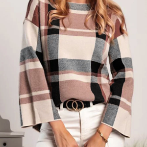 Regular Fit Crew Neck Simple Long Sleeve Sweater, Pullovers, color:As Picture|size:XXL, Stylewe